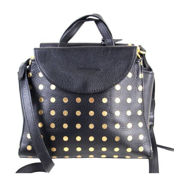 kate spade Saturday BLACK LEATHER POLKA DOT SHOULDER BAG XBODY SATCHEL PURSE - Picture 4 of 16